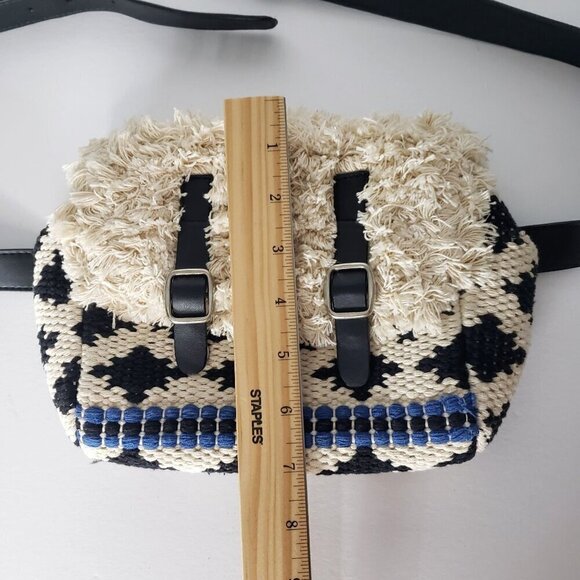 NWOT Roberta Roller Rabbit Boho Aztec Woven Fringe Fanny Waist Bag Crossbody - Picture 10 of 15